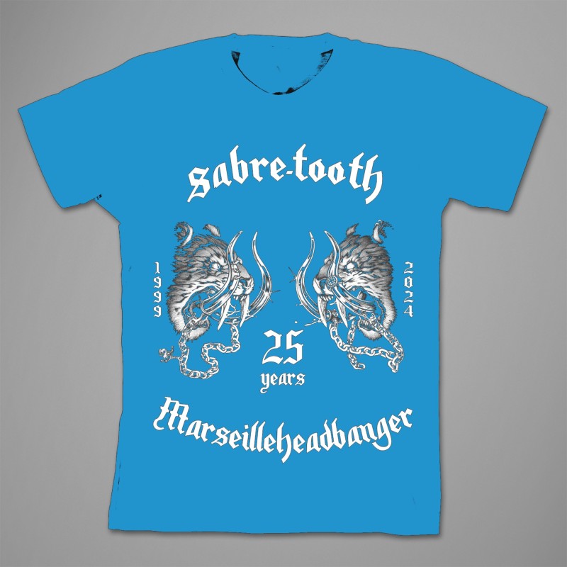 TEE-SHIRT  SABRE-TOOTH  25 Ans  Light Blue 