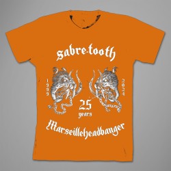 TEE-SHIRT  SABRE-TOOTH  25 Ans  Orange 