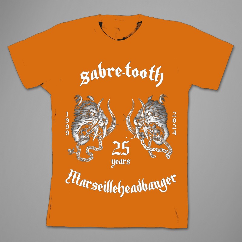 TEE-SHIRT  SABRE-TOOTH  25 Ans  Orange 